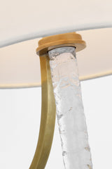 Abigail XL Vägglampa — Marie Flanigan for Visual Comfort & Co. — Soft Brass and Clear Wavy Glass with Linen Shade detaljbild