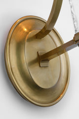 Abigail XL Vägglampa — Marie Flanigan for Visual Comfort & Co. — Soft Brass and Clear Wavy Glass with Linen Shade detaljbild