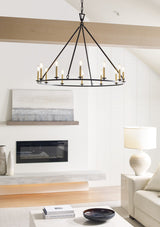 Darlana Large Single Ring Takkrona — Chapman & Myers for Visual Comfort & Co. — Aged Iron detaljbild