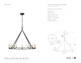 Darlana Large Single Ring Kroonluchter — Chapman & Myers for Visual Comfort & Co. maatschets