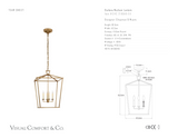 Darlana Medium Lantaarn — Chapman & Myers for Visual Comfort & Co. maatschets