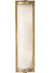 Dresser-seinävalaisin — Hand-Rubbed Antique Brass with Frosted Glass Liner