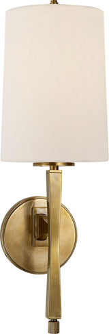 Edie Wandlamp — Thomas O'Brien for Visual Comfort & Co. — Hand-Rubbed Antique Brass with Linen Shade