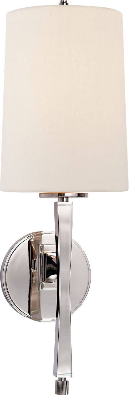 Edie Wandlamp — Thomas O'Brien for Visual Comfort & Co. — Polished Nickel with Linen Shade