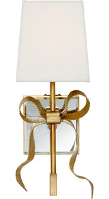 Ellery Wall Light Small — Visual Comfort for Visual Comfort & Co. — Soft Brass with Cream Linen Shade