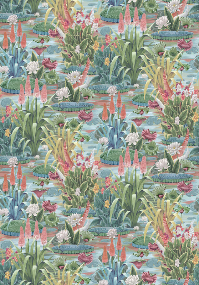 Elysium Aqua — Osborne & Little -tapettinäyte