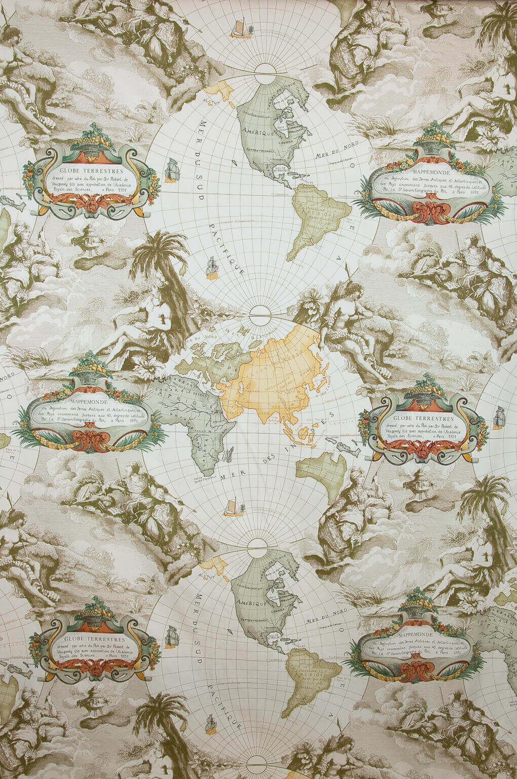 Planisphere Crème — Pierre Frey tyg