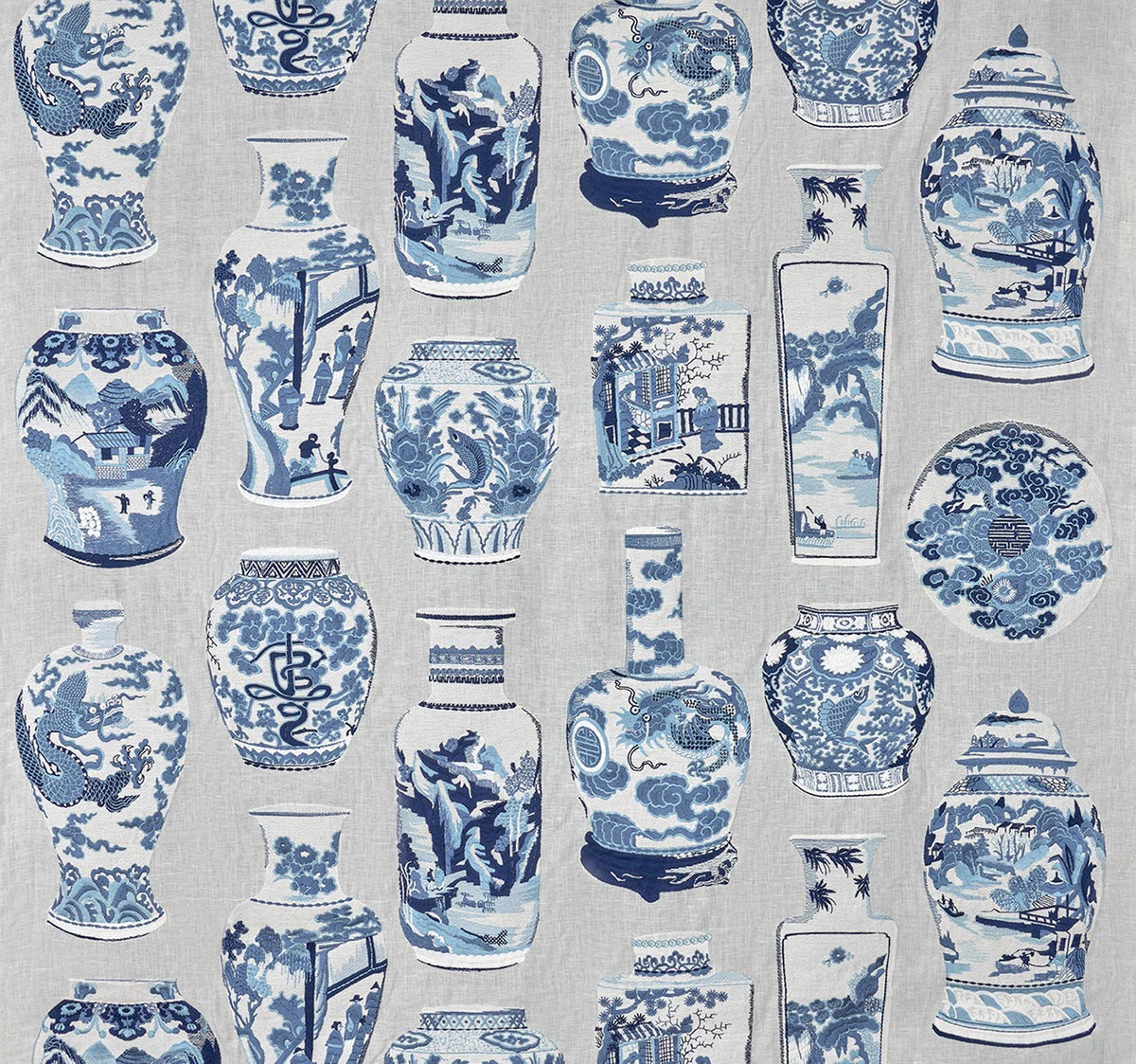 Qinghua Blue porcelain — Pierre Frey stof
