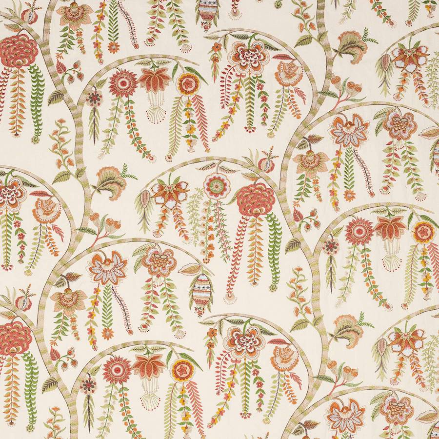 Alvita Red/Green — Colefax & Fowler stof