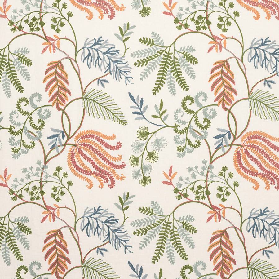 Fern Tree Red/Green — Colefax & Fowler Stoff