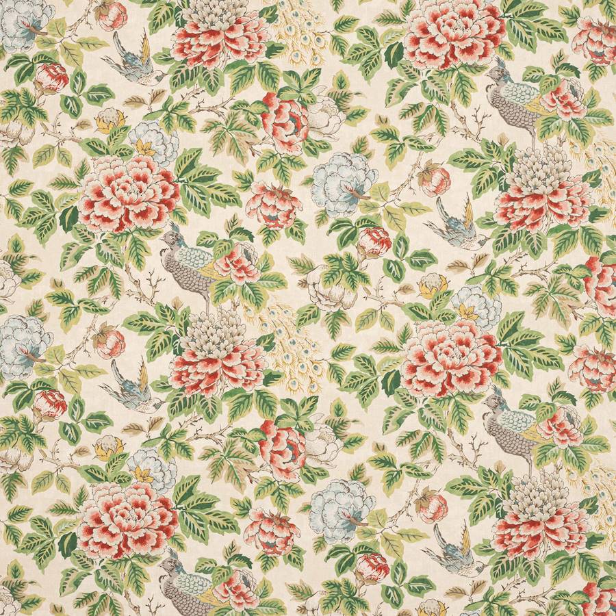 Chilgrove Pink/Green — Colefax & Fowler stof