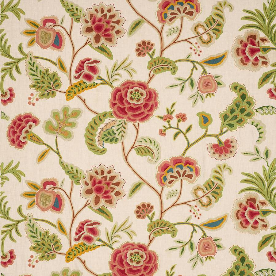 Francine Tomato/Green — Colefax & Fowler stof