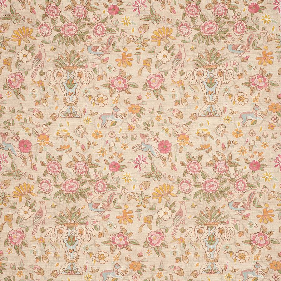 Fleury Pink/Green — Colefax & Fowler stof