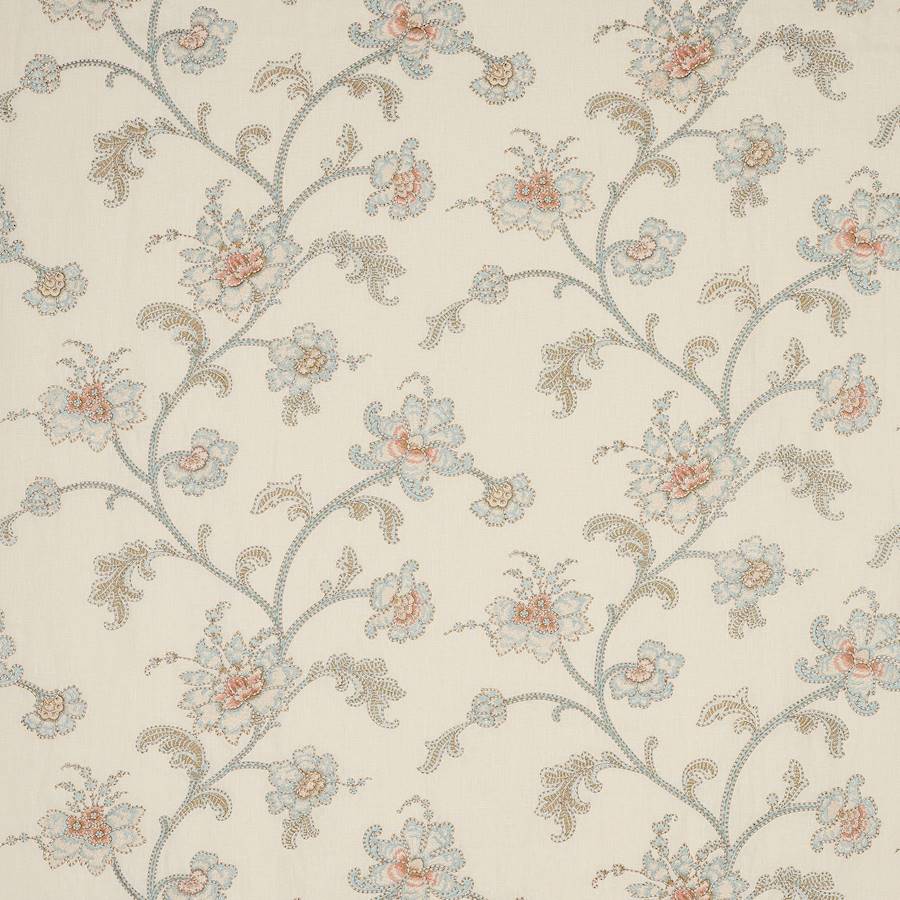 Genevieve Aqua/Beige — Colefax & Fowler stof