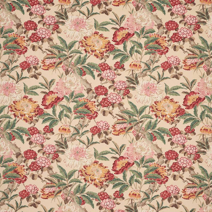 Pendine Red/Forest — Colefax & Fowler stof