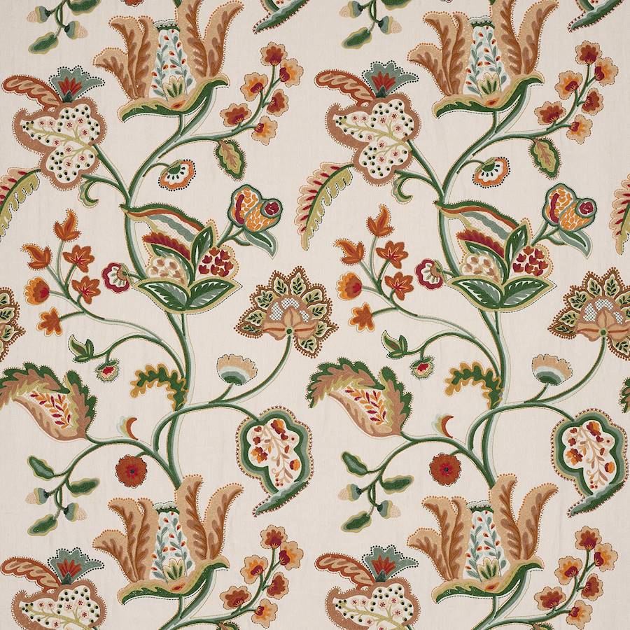 Seymour Tomato/Green — Colefax & Fowler Stoff