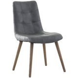 Winchcombe Dining Chair in Grey Leather - Keiichi