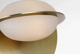 Fosse 9" Invertable Oval Vägglampa — Kelly Wearstler for Visual Comfort & Co. — Antique-Burnished Brass with Alabaster detaljbild