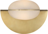 Fosse 9" Invertable Oval Wandlamp — Kelly Wearstler for Visual Comfort & Co. — Antique-Burnished Brass with Alabaster