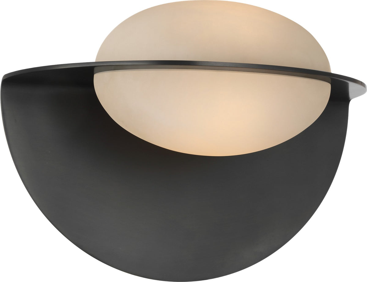Fosse 9" Invertable Oval Vägglampa — Kelly Wearstler for Visual Comfort & Co. — Bronze with Alabaster detaljbild