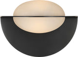 Fosse 9" Invertable Oval Wandlamp — Kelly Wearstler for Visual Comfort & Co. — Bronze with Alabaster