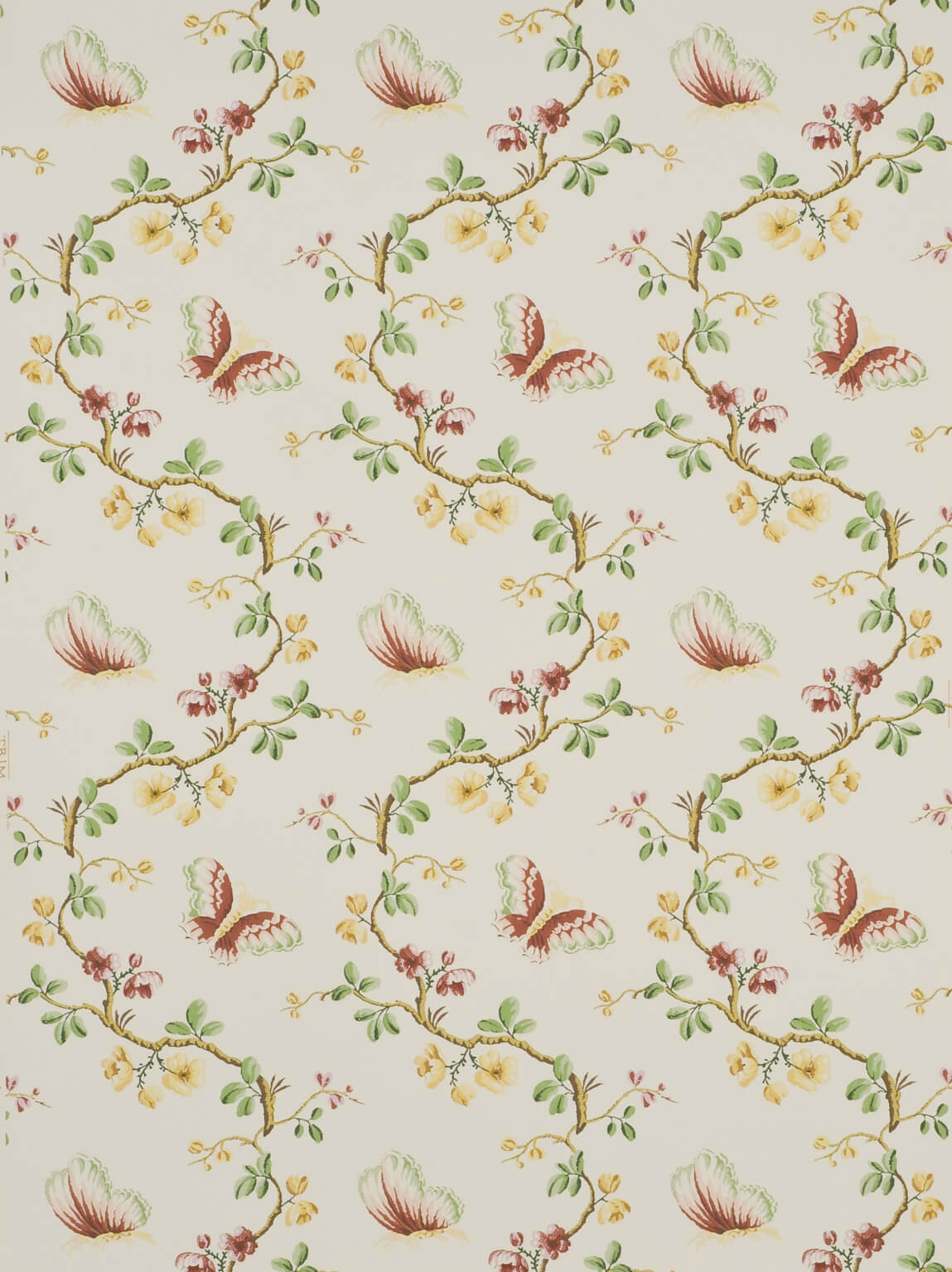 Wallpaper Papillons Corail — Pierre Frey Tapete