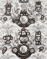Fontaine et Animaux Barbouillage Noir/blanc — Pierre Frey Tapete
