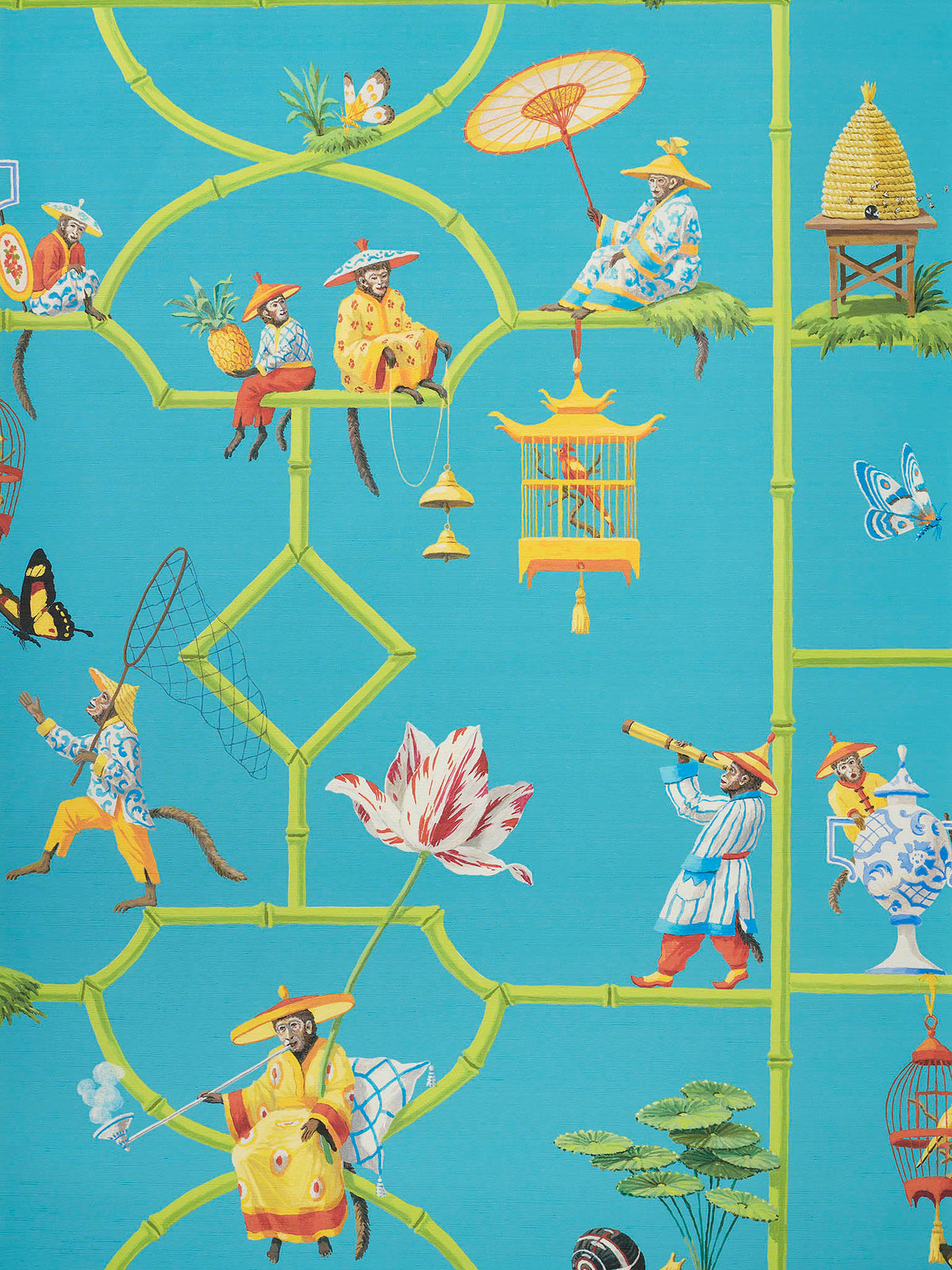 Les Singes Savants Turquois — Pierre Frey tapet