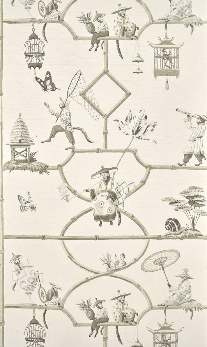 Les Singes Savants PORCELAINE — Pierre Frey tapet