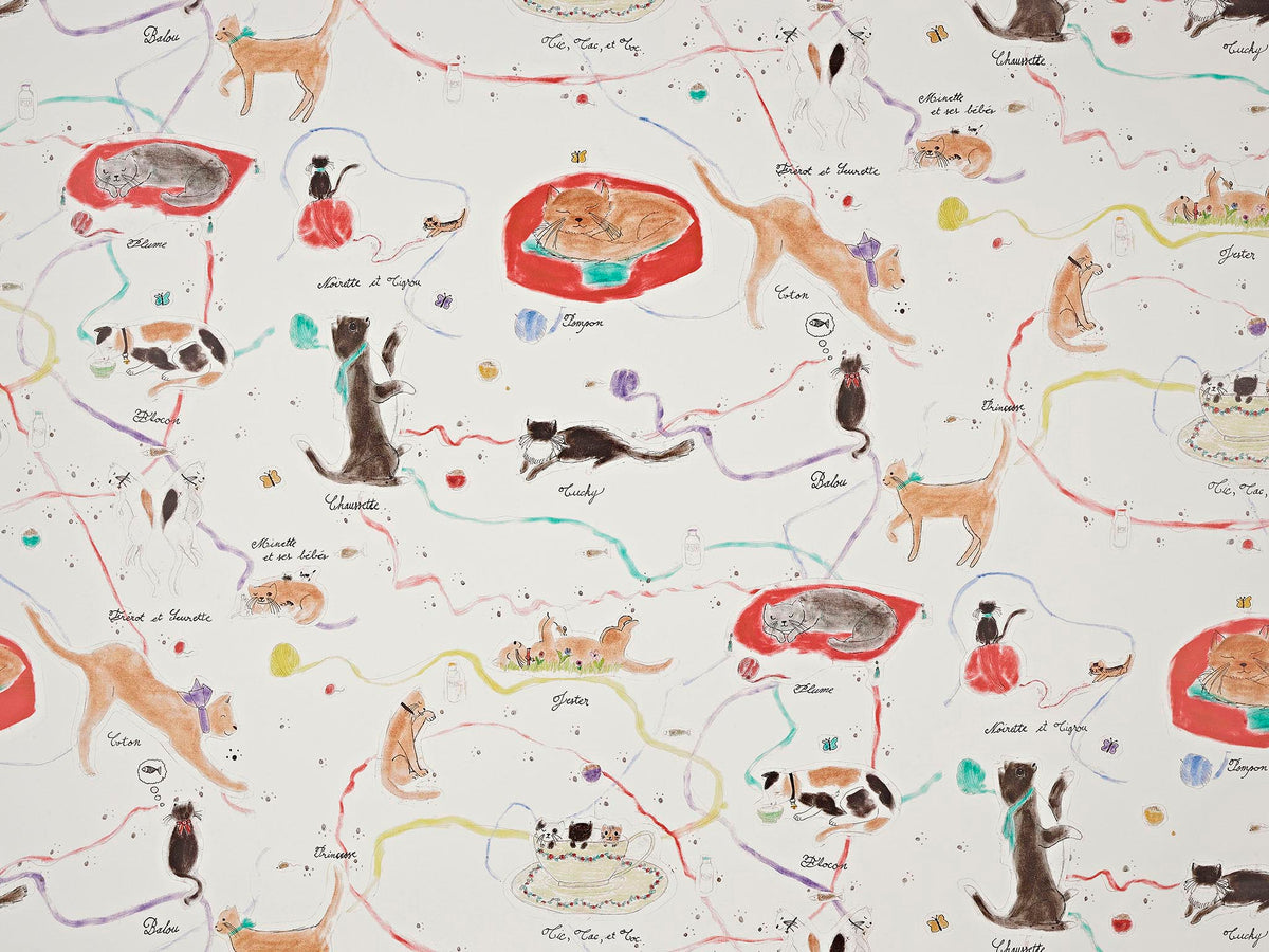 Les Petits Chats de Colette Multicolore — Pierre Frey behang