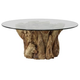 Driftwood großer Couchtisch mit Glasplatte — Uttermost