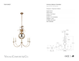 Gramercy Medium Kroonluchter — Chapman & Myers for Visual Comfort & Co. maatschets