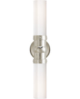 Graydon Double Wandleuchte — Thomas O'Brien for Visual Comfort & Co. — Polished Nickel with White Glass