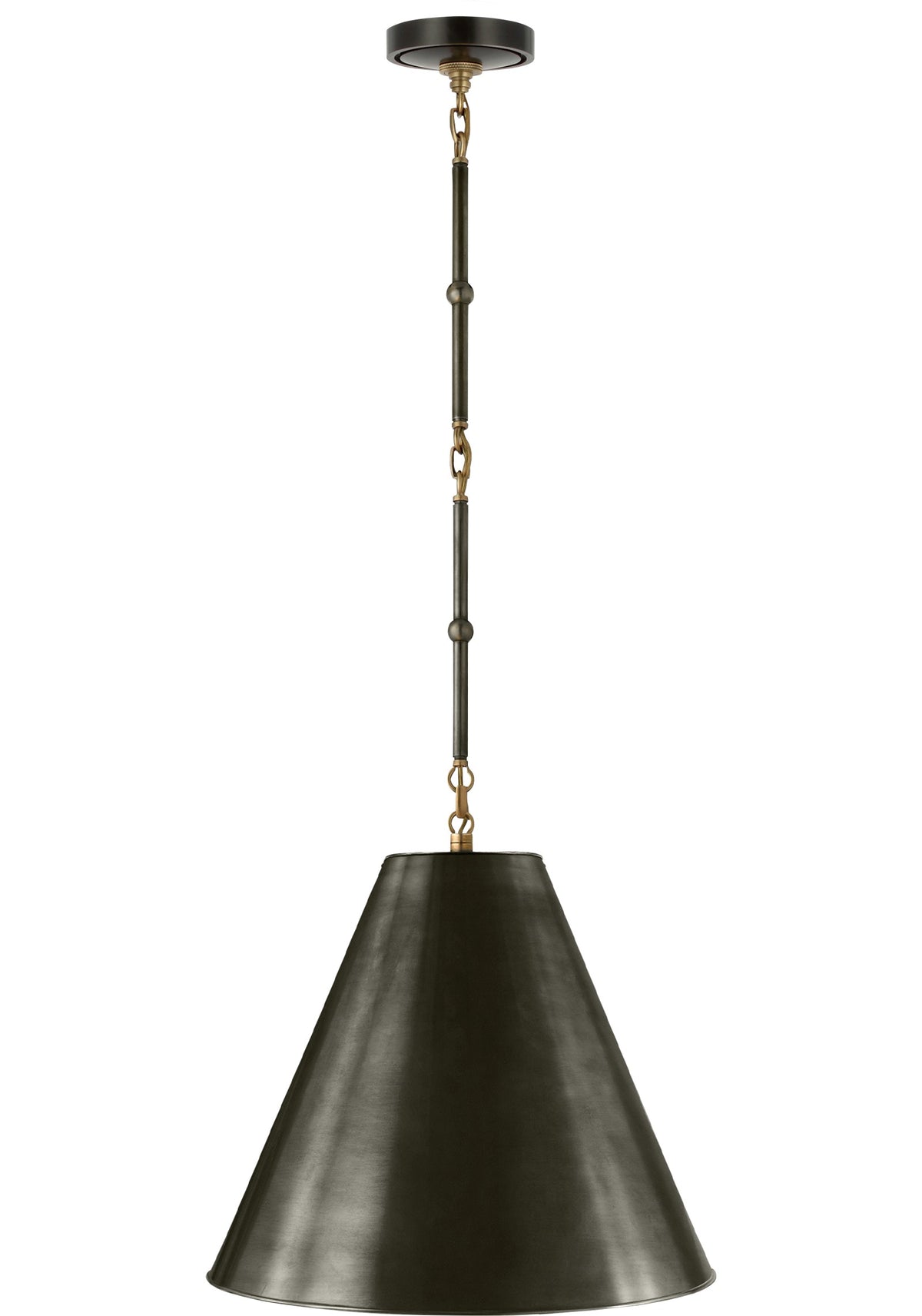 Goodman Takpendel Small — Thomas O'Brien for Visual Comfort & Co. — Bronze and Hand-Rubbed Antique Brass with Bronze Shade