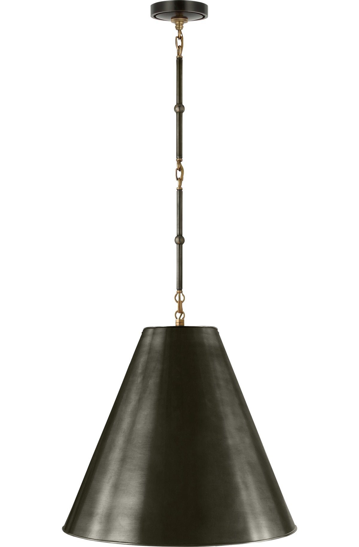 Goodman Takpendel Medium — Thomas O'Brien for Visual Comfort & Co. — Bronze and Hand-Rubbed Antique Brass with Bronze Shade