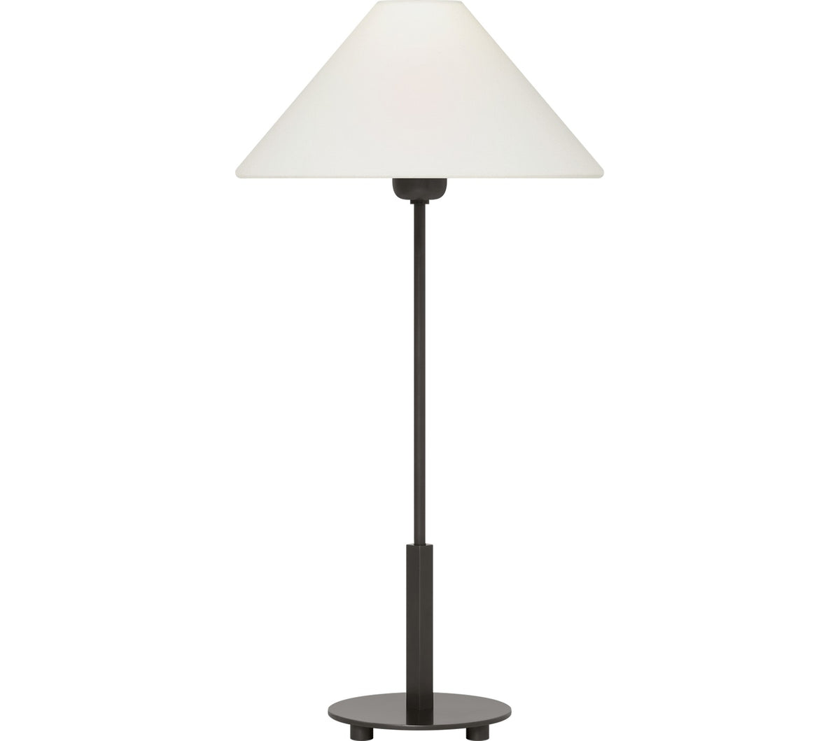 Hackney 24" Cordless Tafellamp — J. Randall Powers for Visual Comfort & Co. — Bronze with Linen Shade