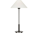 Hackney 24" Cordless Tafellamp — J. Randall Powers for Visual Comfort & Co. — Bronze with Linen Shade