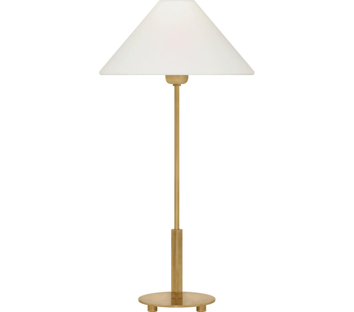 Hackney 24" Cordless Tafellamp — J. Randall Powers for Visual Comfort & Co. — Hand-Rubbed Antique Brass with Linen Shade