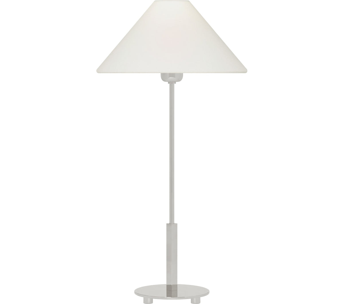 Hackney 24" Cordless Tafellamp — J. Randall Powers for Visual Comfort & Co. — Polished Nickel with Linen Shade