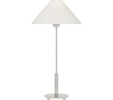 Hackney 24" Cordless Tafellamp — J. Randall Powers for Visual Comfort & Co. — Polished Nickel with Linen Shade