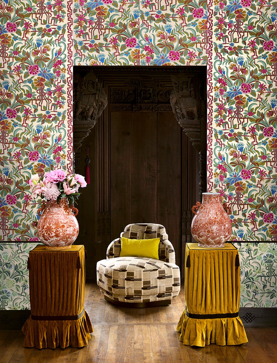Hana room setting — Pierre Frey wallpaper