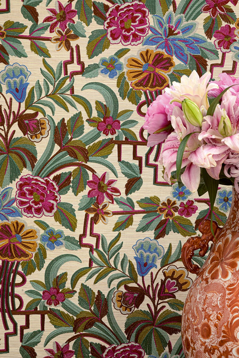 Hana room setting — Pierre Frey wallpaper