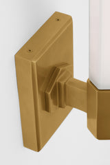 Hawthorne 13" Single Vägglampa — Chapman & Myers for Visual Comfort & Co. — Antique-Burnished Brass with White Glass detaljbild