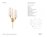 Iberia Double Left Wandleuchte — Julie Neill for Visual Comfort & Co. Maßskizze