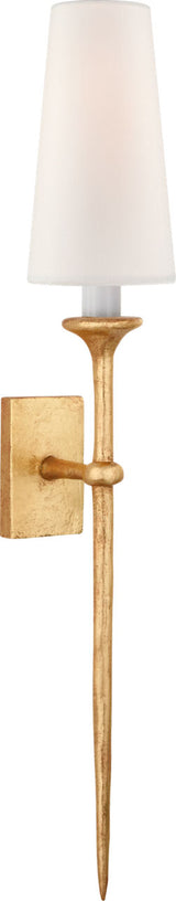 Iberia Single Wandlamp — Julie Neill for Visual Comfort & Co. — Antique Gold Leaf with Linen Shade