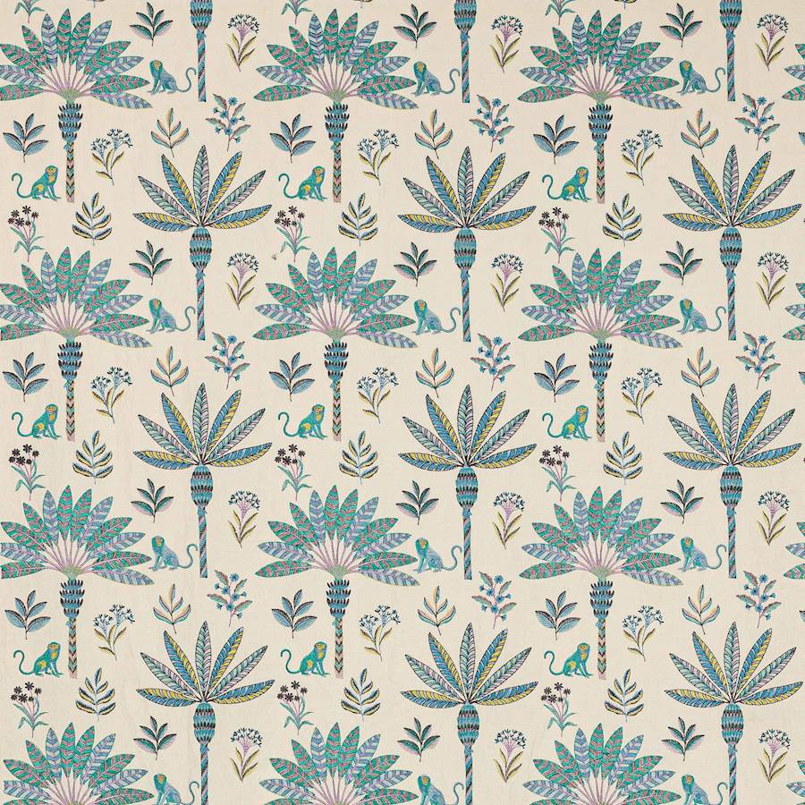 Zanzibar Fabric Sample — Jane Churchill Blue