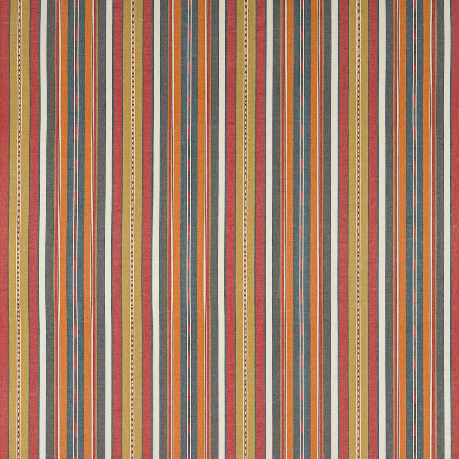 Harlie Stripe Tygprov — Jane Churchill Red/Indigo