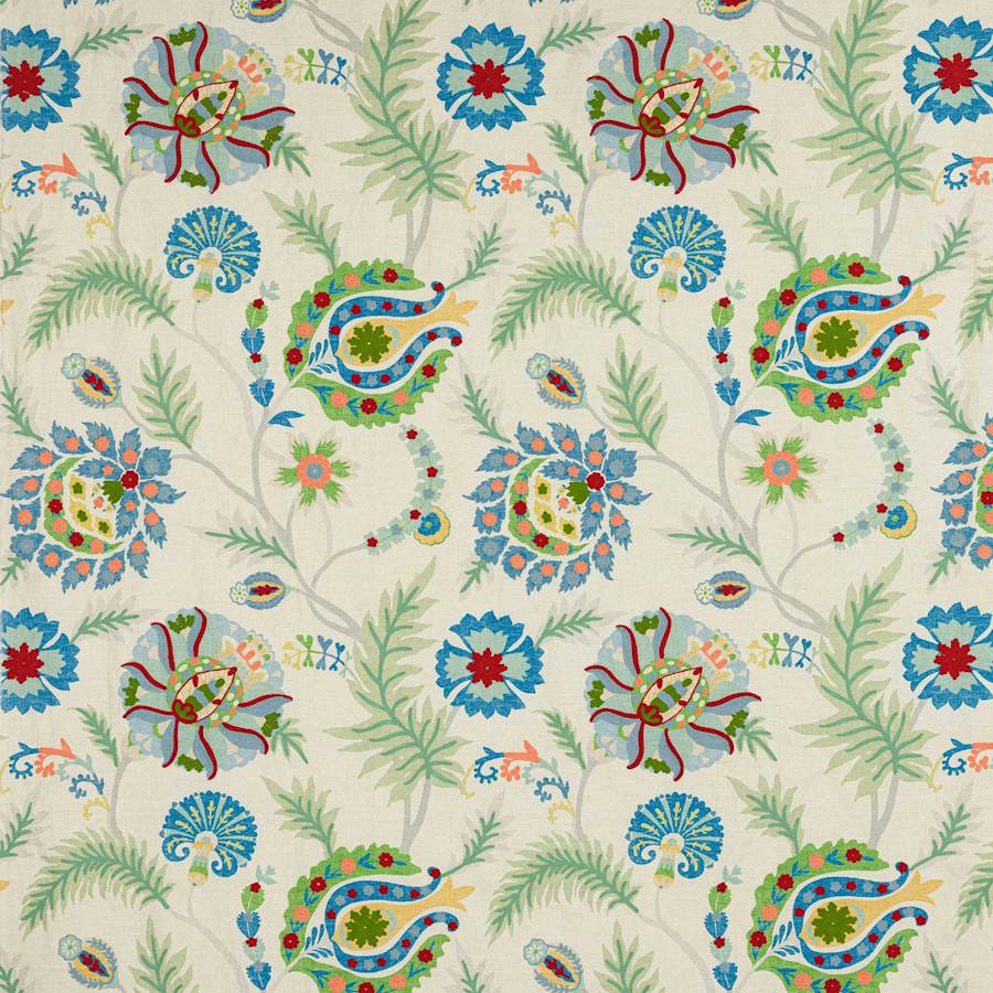 Bukhara Green/Multi — Jane Churchill -kangas