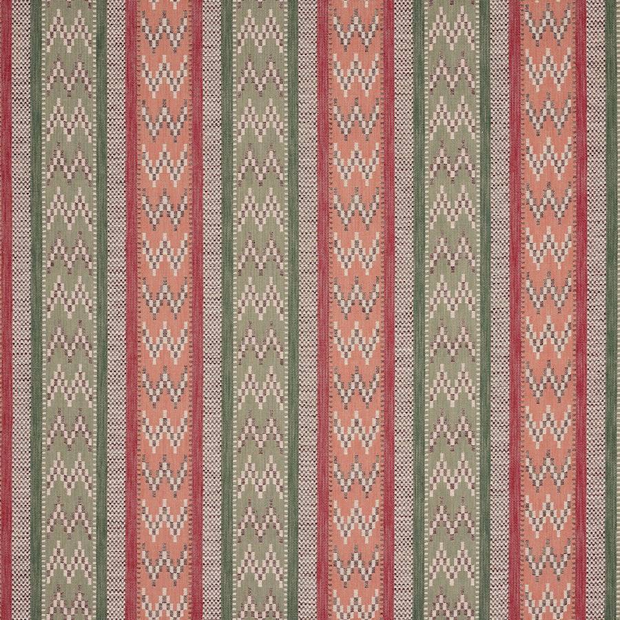 Rivina Stripe -kangasnäyte — Jane Churchill Red/Green