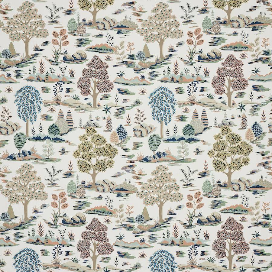 Hestia Navy/Terracotta — Jane Churchill stof